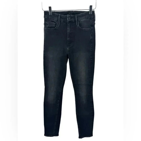 MOTHER High Waisted Looker Black Hawk Jeans Size 25 B23 - Picture 2 of 6